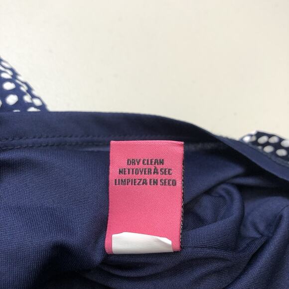 Betsey Johnson Women’s T-length Polka Dot Ruched Faux Wrap Dress Zipper Sz 12 - Picture 6 of 10